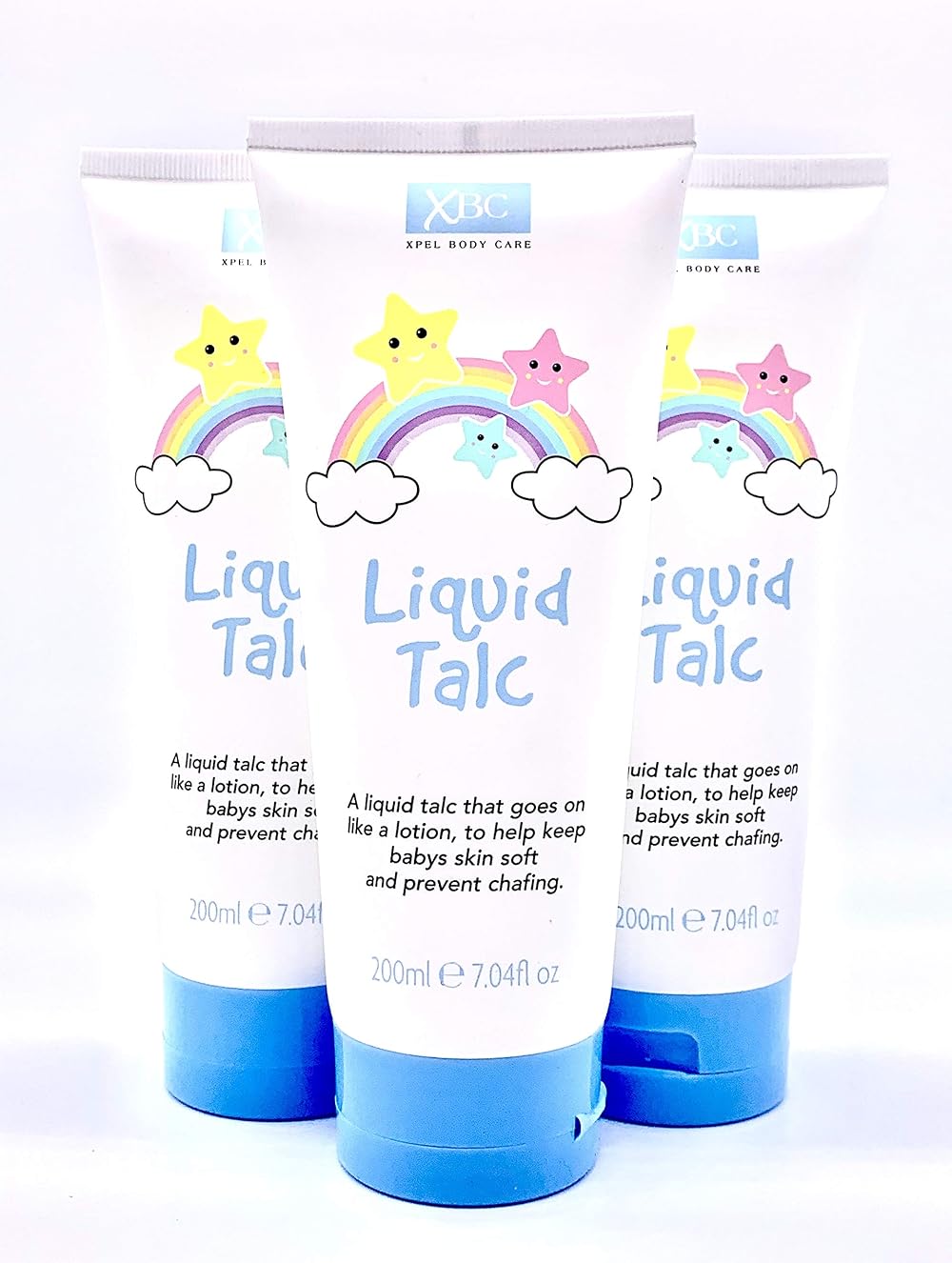 XBC Liquid Talc Bundle 3 x 200g Tubes Baby Skin Soft Prevents Chafing