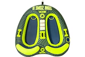 ZUP Tow Zone Cockpit Style Towable Heavy Duty Deck Tube for Boating with Quick-Connect Tow Hook & Full Nylon Cover