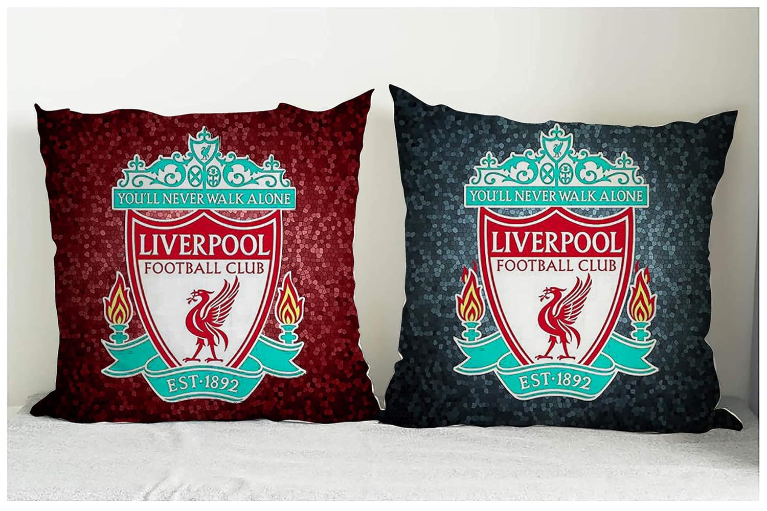 Buy ESSENTIELE Liverpool FC Cushion Cover (16X16 INCHES) Set of 2 (Free