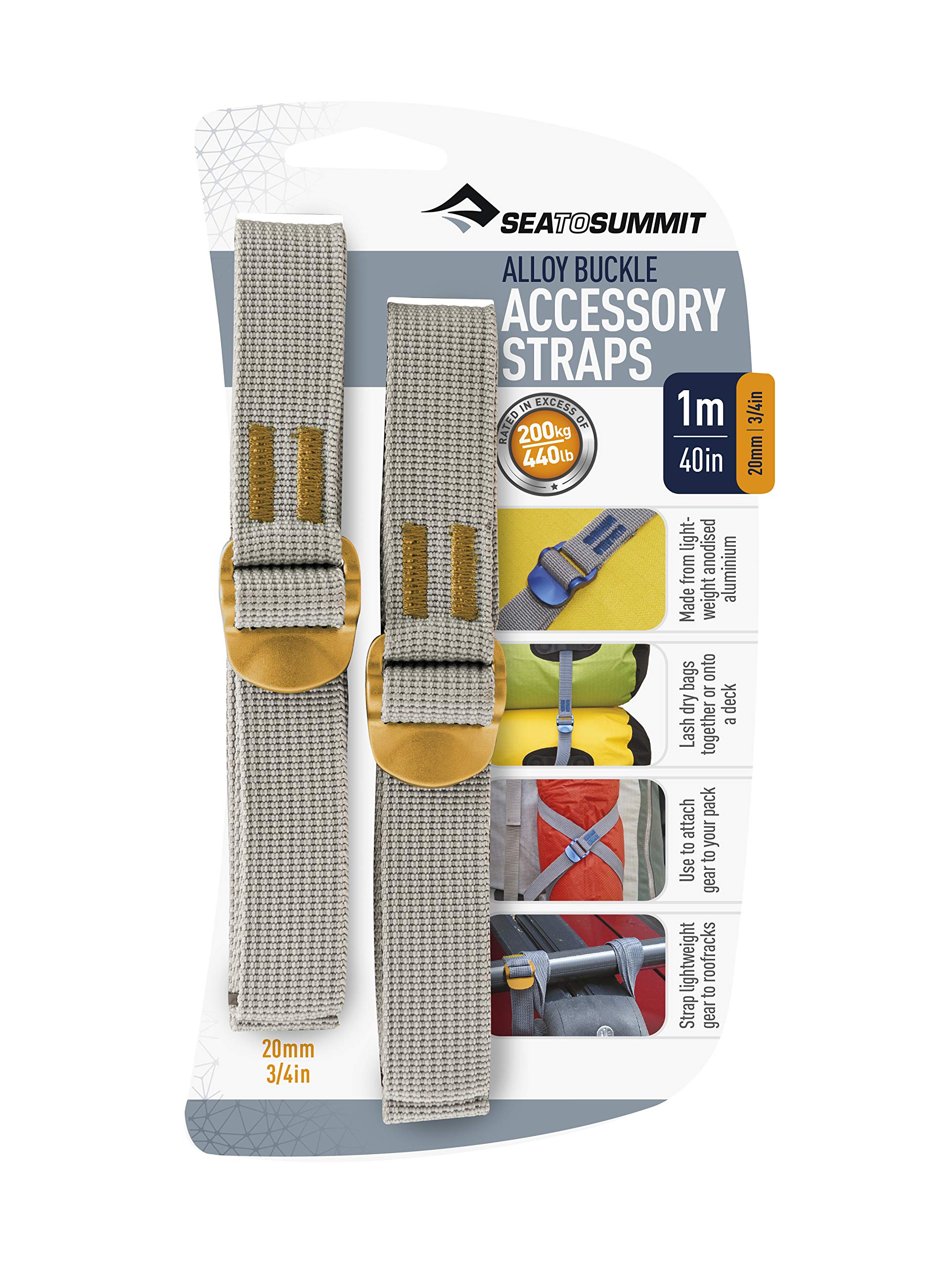 Sea To Summit Unisex's Hook Release Accessory Straps, 1 m, Grey