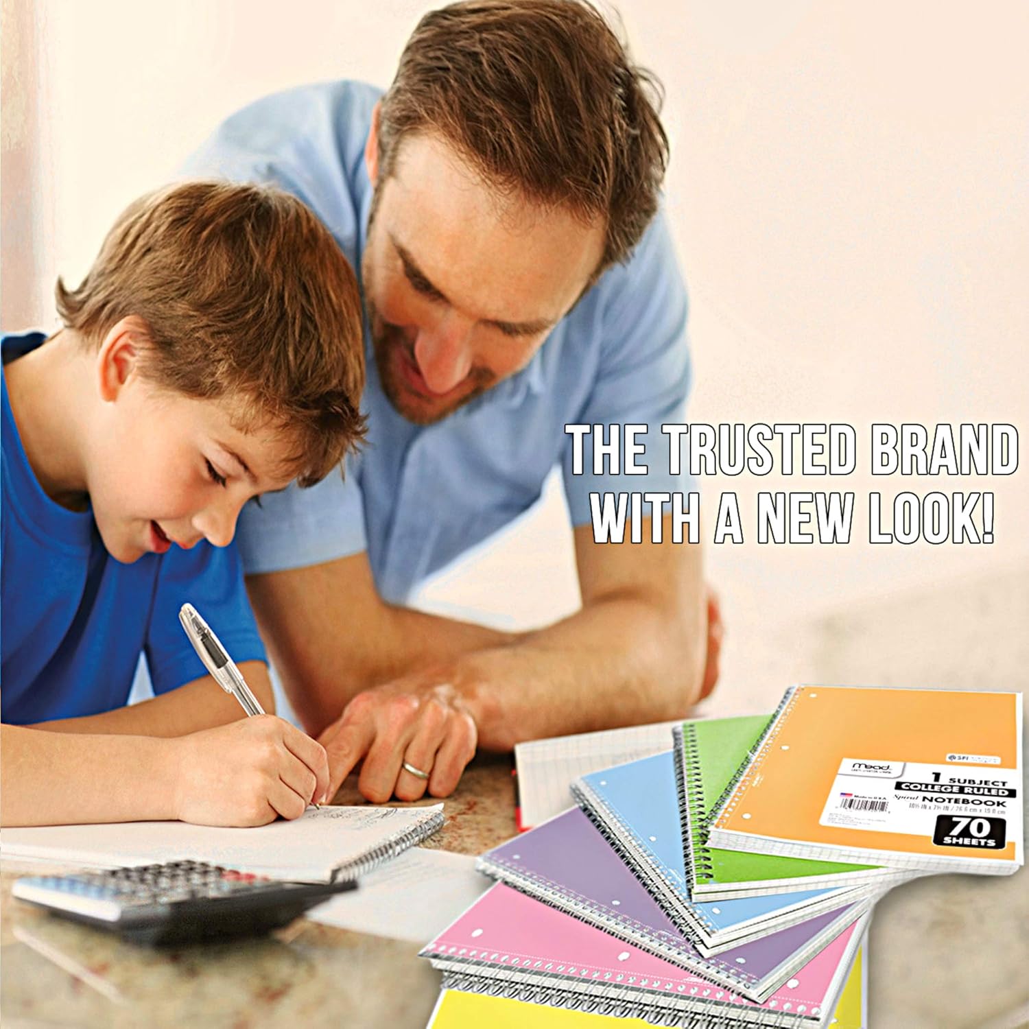 Mead Spiral Notebook, 6 Pack of 1-Subject College Ruled Spiral Bound Notebooks, Pastel Color Cute school Notebooks, 70 Pages: Office Products