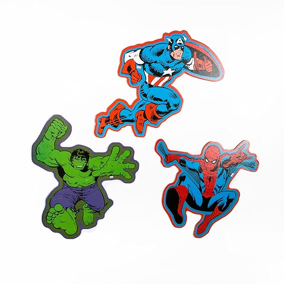Marvel SPECIAL SALE 3 Pack Comics Card Wall Stickers Spiderman Hulk 70