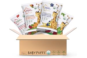 Awsum Organics Baby Snacks - Happy Healthy Baby Food - Snack for Babies - Organic Vegan Kosher Gluten Free - Natural Plant Based Puffs - Non-Allergy - No Added Sugar 0.75 Oz Bag (Variety, 4 bags)