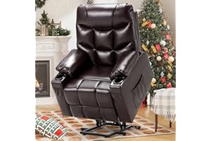 YODOLLA Power Lift Recliner for Elderly, Electric Lift Chair with Heated Vibration Massage, Electric Recliner with Side Pocke