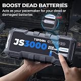 TOPDON JS3000 12V 3000A Jump Starter Booster Pack 9L Gas/7L Diesel view 6