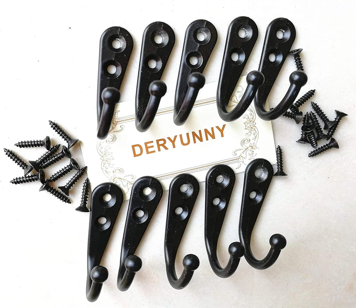 25 Pieces Wall Mounted Coat Hook Robe Hooks Cloth Hanger Coat Hanger Coat Hooks Rustic Hooks and 54 Pieces Screws for Bath Kitchen Garage Single Coat Hanger (Black Color): Home Improvement