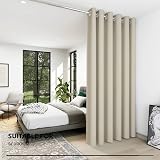 Deconovo Door Curtain Thermal Eyelet 80 x 84 in Light Beige Panel view 4