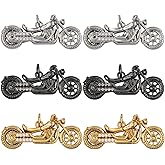 COGCHARGER 6 Pieces 3 Colors Motorbike Charms Pendants Brass Micro Pave Clear Cubic Zirconia Pendants Mixed Color for Jewelry Necklace Bracelet Making Crafts