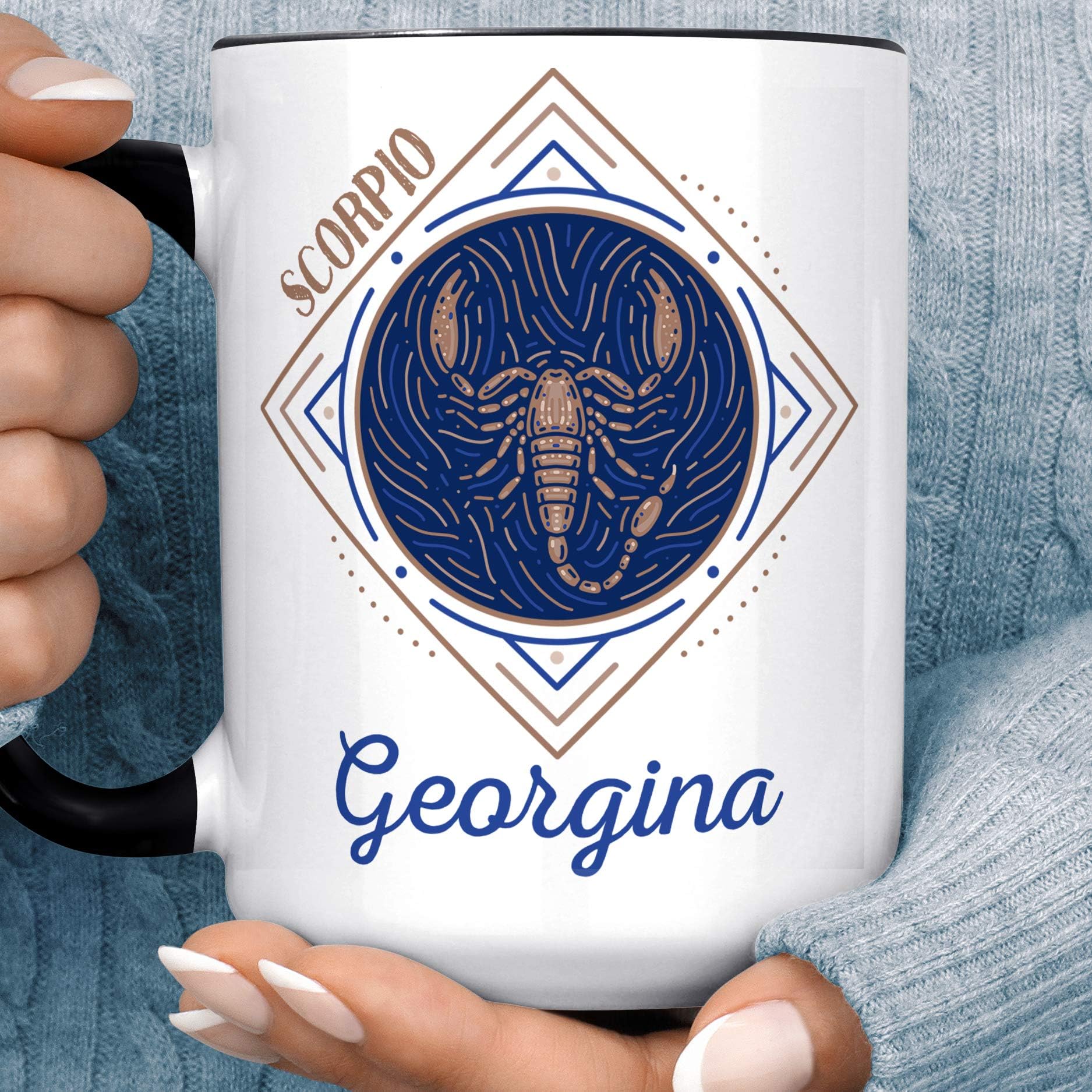 Personalized Scorpio Zodiac Mug with Name Customized Horoscope Scorpion Cup Gift