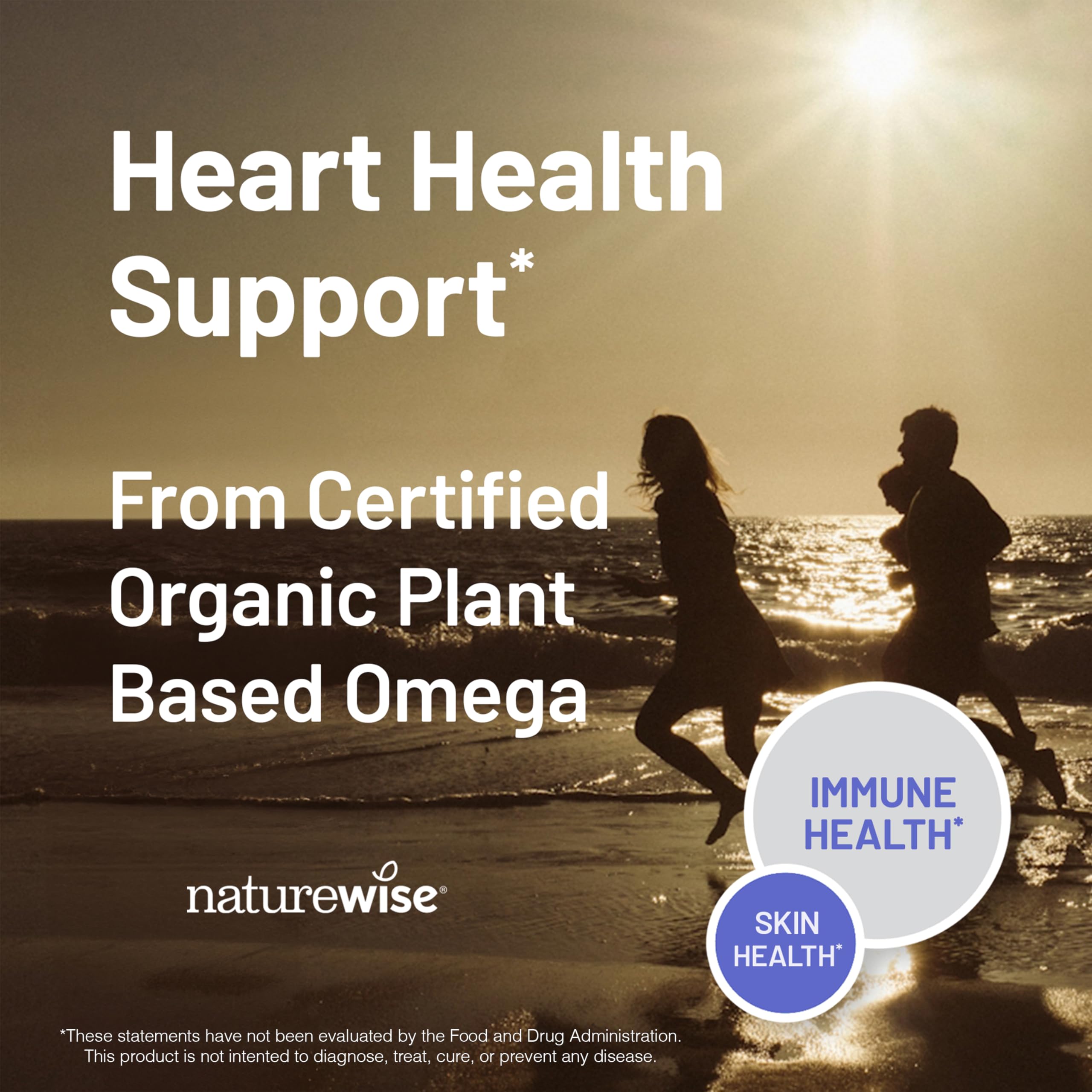 NatureWise Flaxseed Oil 1200 mg, Fish Free Omega 3 6 9 with 720mg ALA, Dietary Supplement for Heart Health Support - Organic, Cold Pressed, Non-GMO - 120 Softgels[4-Month Supply]