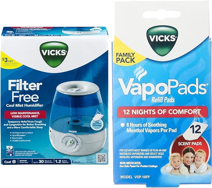 Combo of Vicks Filterfree, Ultrasonic, Visible Cool Mist