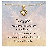 STORYJEWELLERY Sister Christmas Gifts, Sister Necklace, Sisters Gifts from Sisters, Fashion Gold Plated Knot Necklace, Sisterhood Jewelry, Xmas Presents