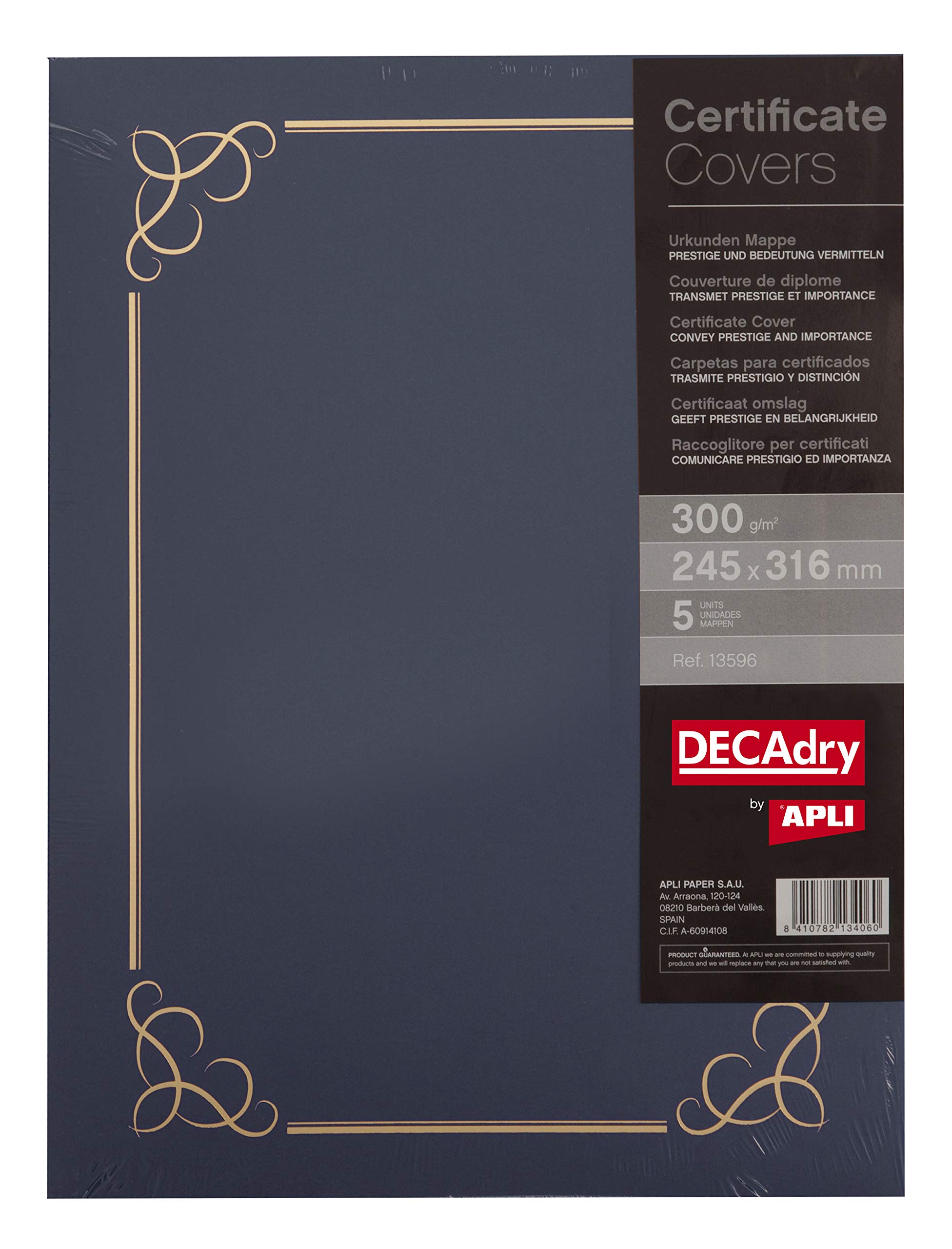 Computer Craft Certificate Covers Linen-finish Heavyweight Card Stock 290g Blue Ref CCV3000 [Pack of 5]