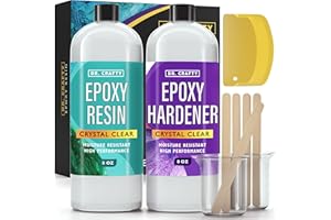 DR. CRAFTY Clear Epoxy Resin 16oz Kit for Jewelry Making - Crystal Clear Resin, Art Resin, Epoxy Resin for Tumblers - Complete Epoxy Resin Kit: Quality Epoxy for Art, Jewelry, Resin Molds