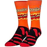 Odd Sox – Flamin’ Hot Cheetos Design – Novelty Crew Sock – Large – Soft Cotton Blend – Bold Snack-Themed Gift for Men & Women