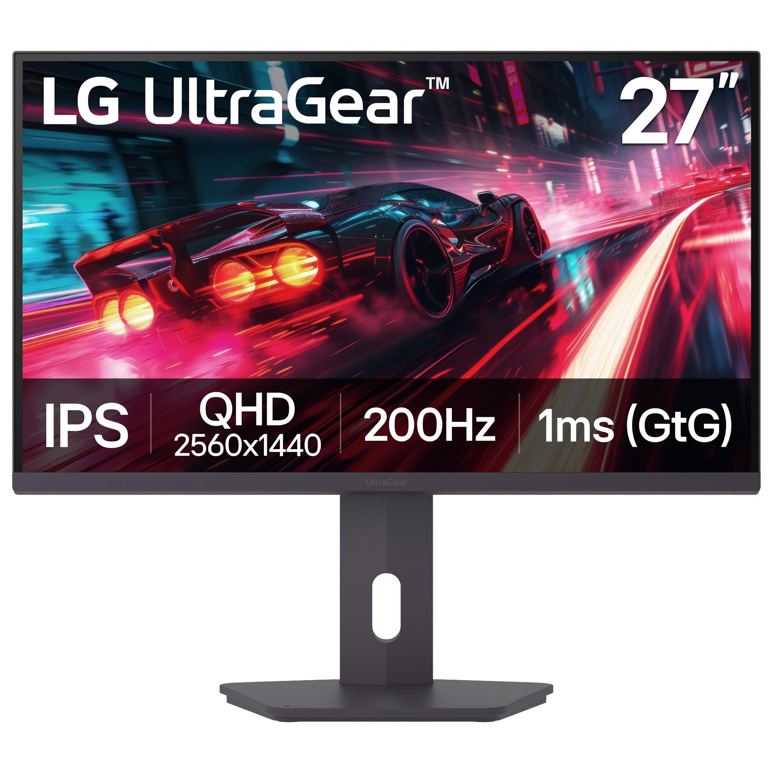 LG 27G610A-B 27-inch Ultragear QHD (2560 x 1440) IPS Gaming Monitor, 200Hz, 1ms, AMD FreeSync Premium, VESA DisplayHDR 400, HDMI, DisplayPort, Tilt/Height/Swivel/Pivot Stand, Black
