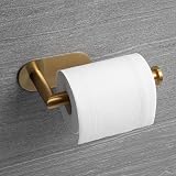 HITSLAM Gold Brushed Brass Toilet Roll Holder Self Adhesive 304 Stainless Steel view 7