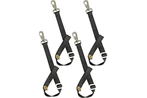 T TEKE Adjustable Heavy Duty Bucket Strap Hanger with Easy-on Hook (4 Pack), for Hay Nets, Buckets and Other Feeders