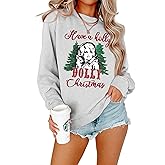 VESMARP 2023 New Women's Sweatshirt Have A Holly Dolly Christmas Witch Long Sleeve Pullover Sweater Christmas Shirt