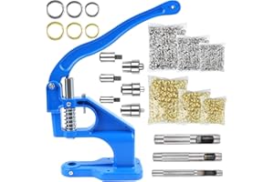 PIAOPIAONIU Hand Press Grommet Machine Kit with 3 Die Handle Cover, 2400 PCS Grommets & 3 PCS Installation Tools for Snap Buttons, Rivets & Eyelets