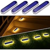 YiLaie Solar Step Lights Outdoor Waterproof, Warm White Solar Stair Lights Outdoor Solar Powered, Small Solar Lights for Pool