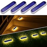 Solar Step Lights Outdoor Waterproof LED, Warm