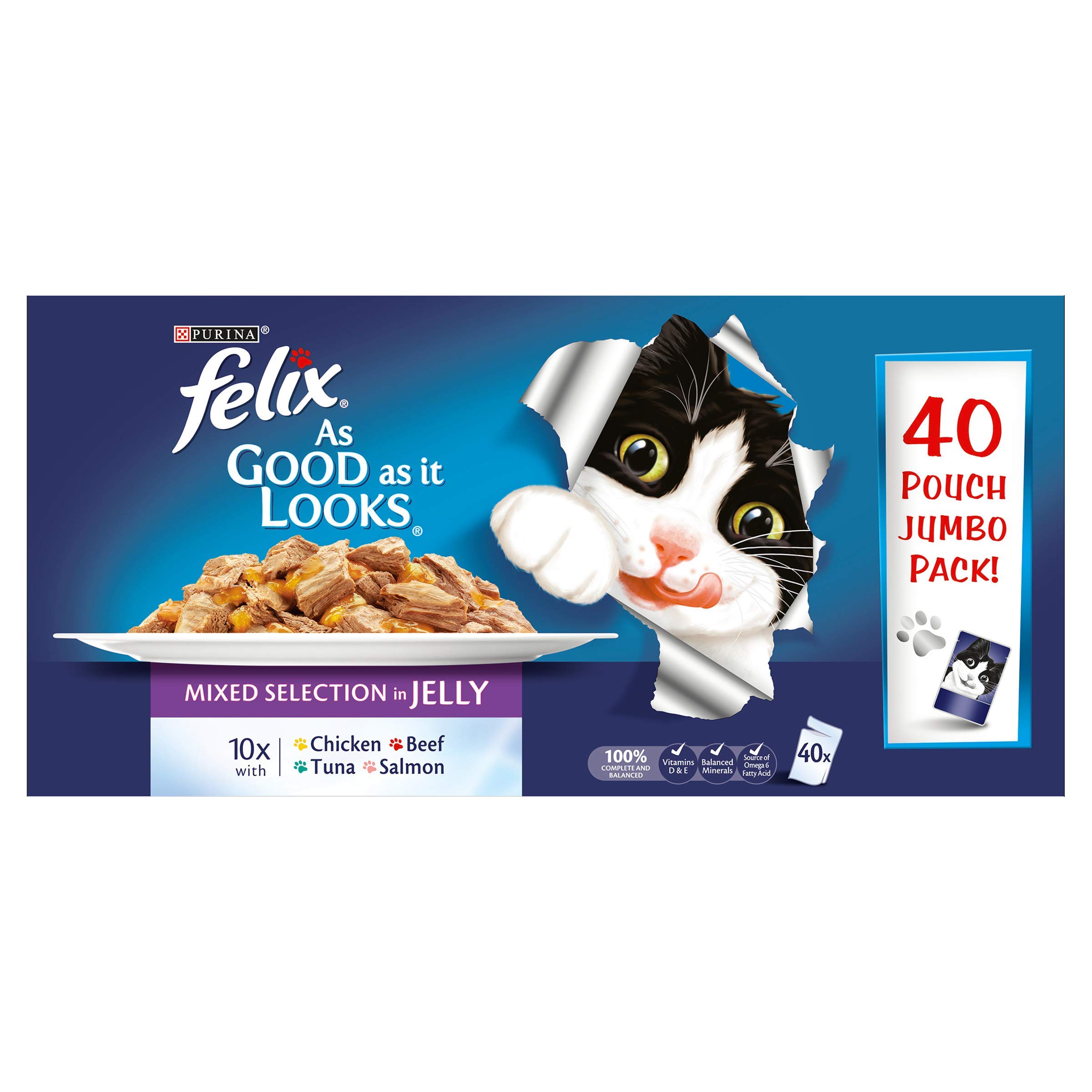 FELIX As Good As it Looks Mixed Selection in Jelly Wet Cat Food 40x100g