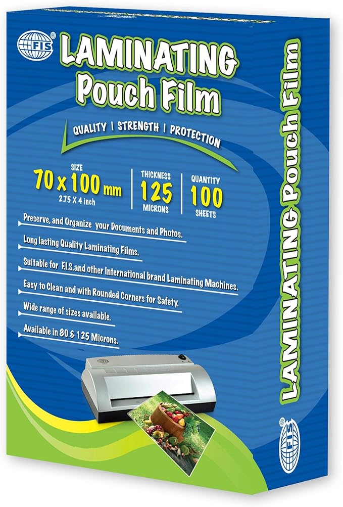 FIS Laminating Films 100 Sheets, 70 x 100 mm Size, 125 Microns FSLM70X100N Buy Online at Best