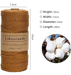 Macrame Cord,3mm x 328Feet Cotton Twine String