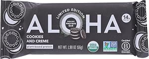 Aloha, Organic Cookies & Creme Protein Bar Sgl, 1.98 OZ