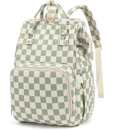 Amazon.com: MCWTH Checkered Diaper Bag Backpack Set for Baby Girls