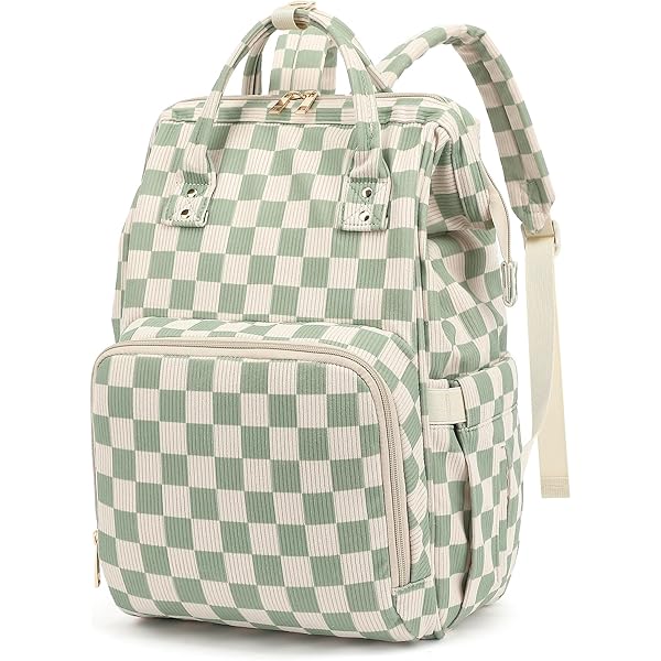 Amazon.com: MCWTH Checkered Diaper Bag Backpack Set for Baby Girls