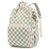Dezcrab Baby Diaper Bag Backpack for Mom, Large Capacity Travel Nappy Bag for Boys & Girls with Stroller Straps (Corduroy Checkered Green)