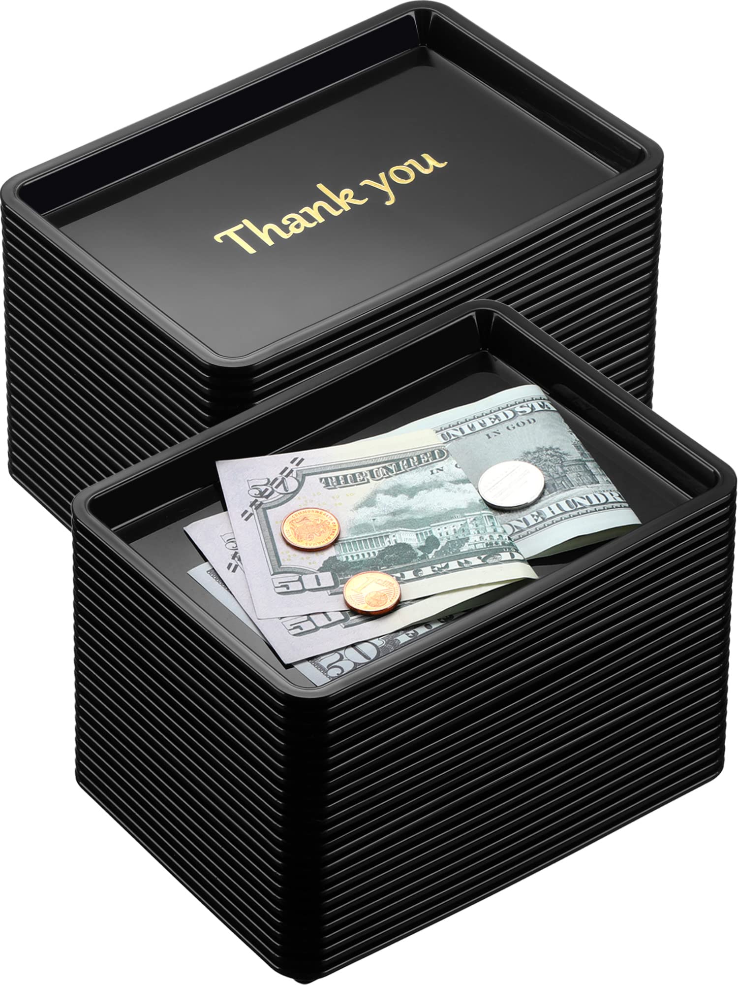 Set of 24 Restaurant Tip Tray Check Presenter for Restaurants Small ...