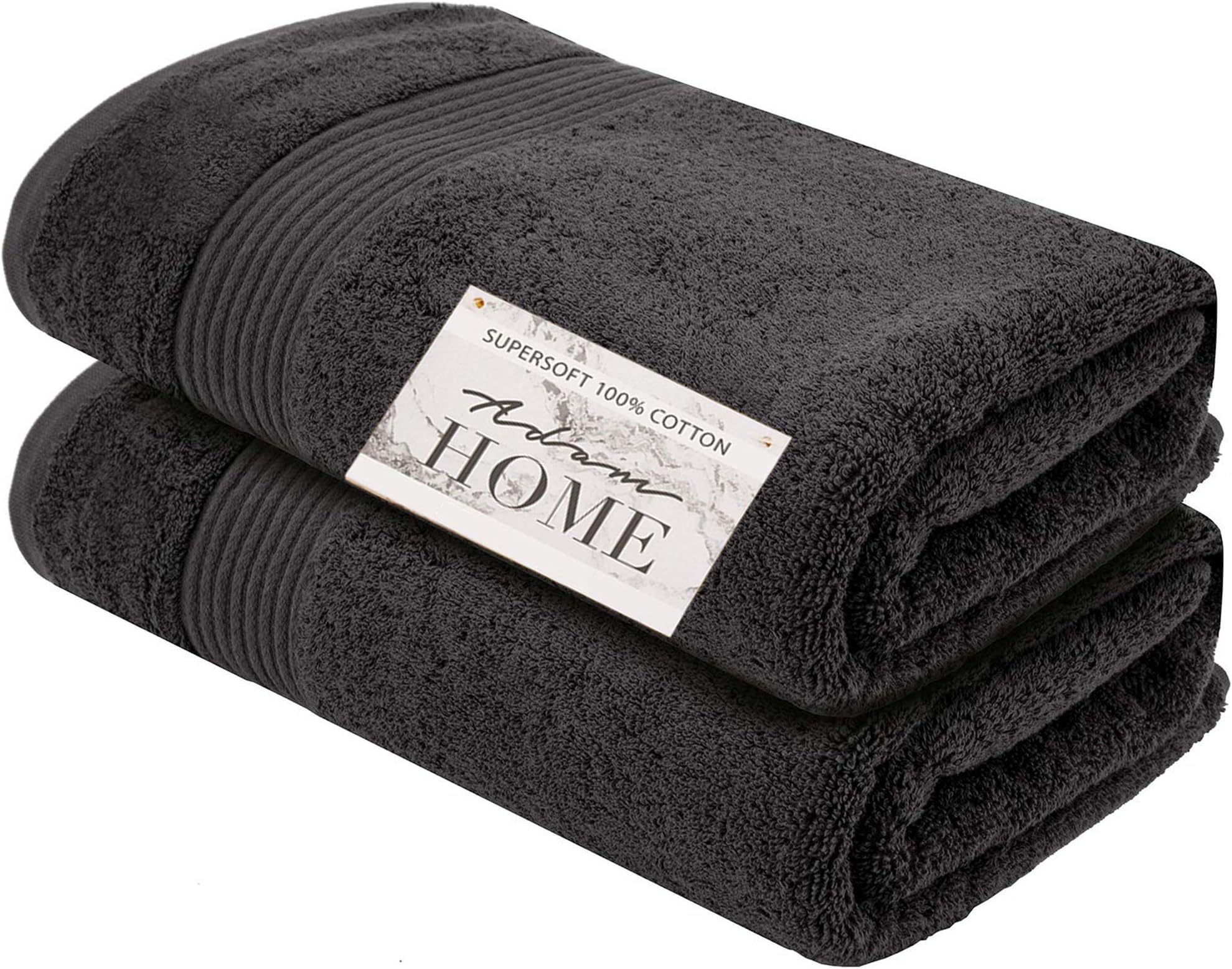 Adam Home Soft Cotton 600 GSM Thicker & Heavier Towels Set - Bath Towels, Bath Sheets, Hand Towels - High Absorbent Quick Dry - Ideal Quality For Home, Spa and Hotel - PACK OF 2
