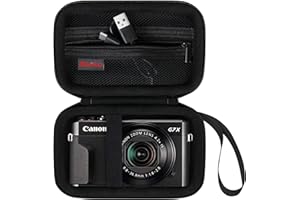 Elonbo Camera Carrying Case for Canon PowerShot G7 X / G7 X Mark II / G7 X Mark III / G9 X mark III Digital 4K Vlogging Camera, Video Streaming Camera Travel Bag. Mesh Pocket fits Cable, Black