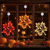 LOLStar Fall Decor Window Lights 2026, Thanksgiving Decorations LED Lights | Fall Lights with Suction Cups, Thanksgiving Lights Battery Operated(Exclusive), Slow Fade Mode and Timer, Autumn Decorations