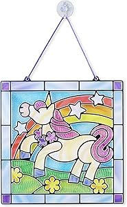 Melissa & Doug Stained Glass Made Easy Activity Kit, Arts and Crafts, Develops Problem Solving Skills, Unicorn, 70+ Stickers, Great Gift for Girls and Boys - Best for 4, 5, 6 Year Olds and Up