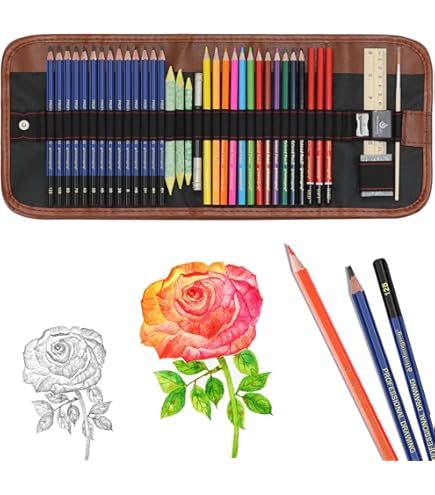 Juego De Lápices De Acuarela, 48 Colores Profesionales, Lápices De