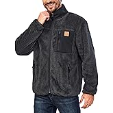 Little Donkey Andy Men's Fuzzy Fleece Jacket Sherpa Jackets Full Zip Up Thermal Coat with 3 Zipper Pockets for Fall Winter
