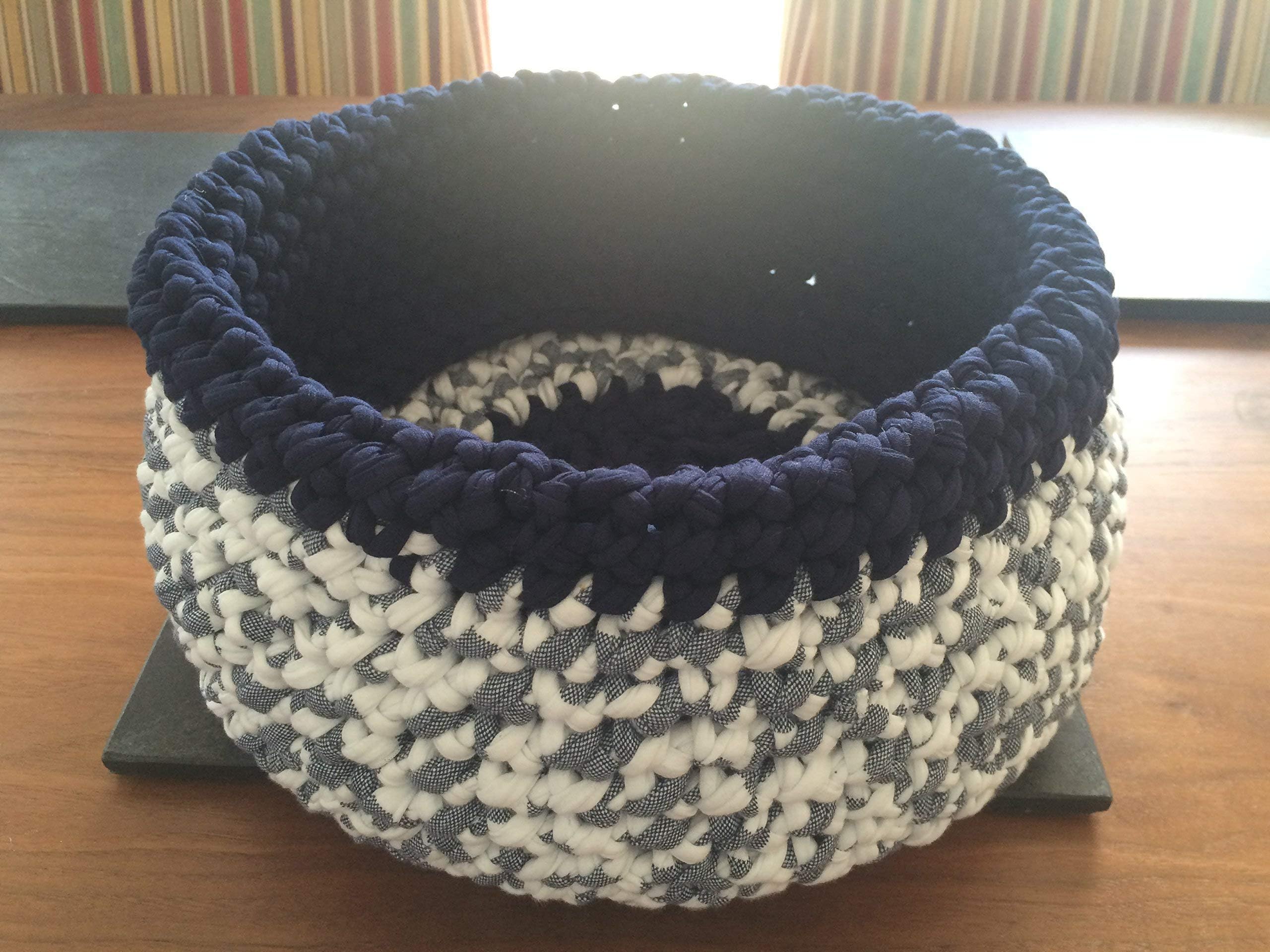 Handmade Large T-shirt Yarn Crochet Tub