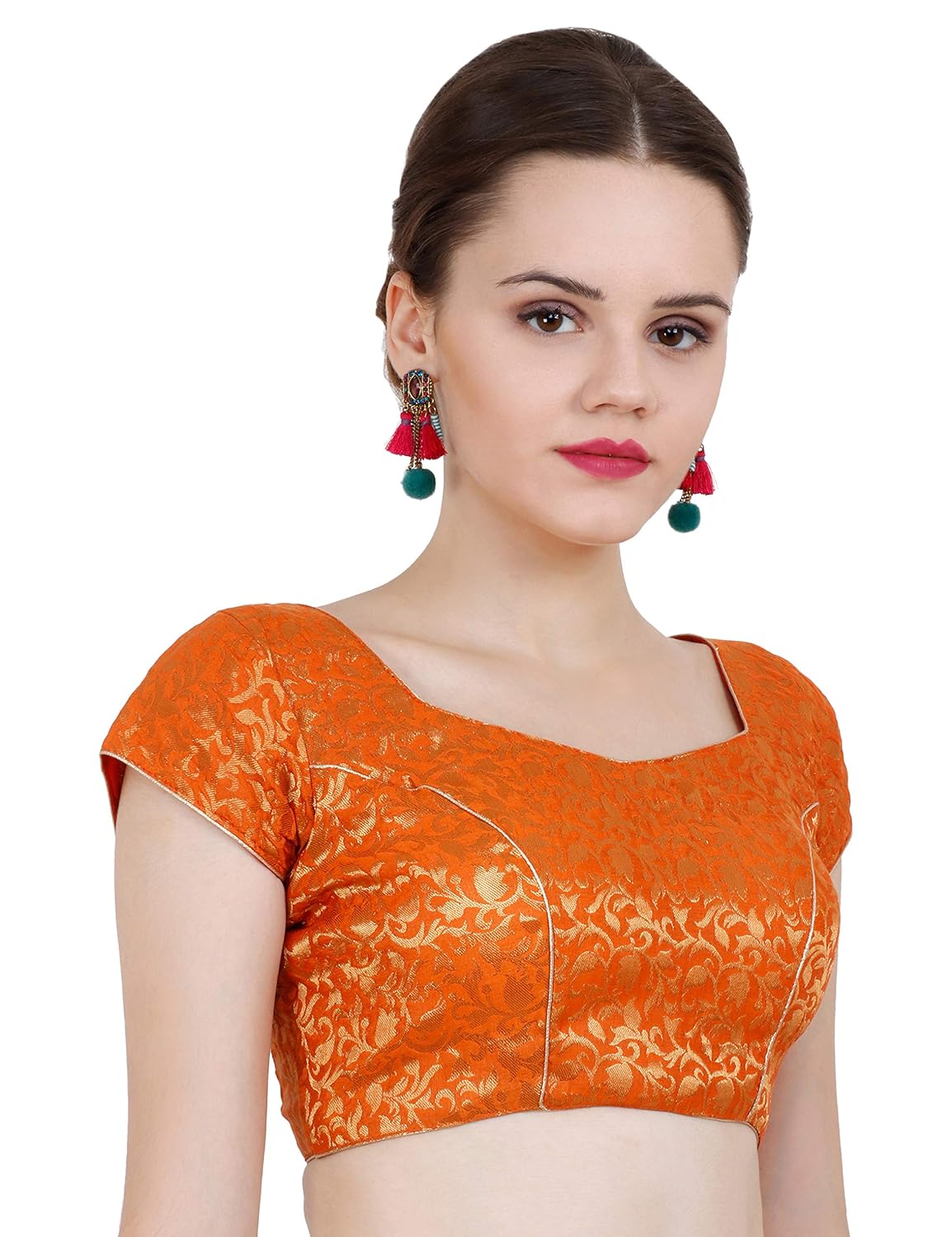 nd&r printed chanderi blouse single piece