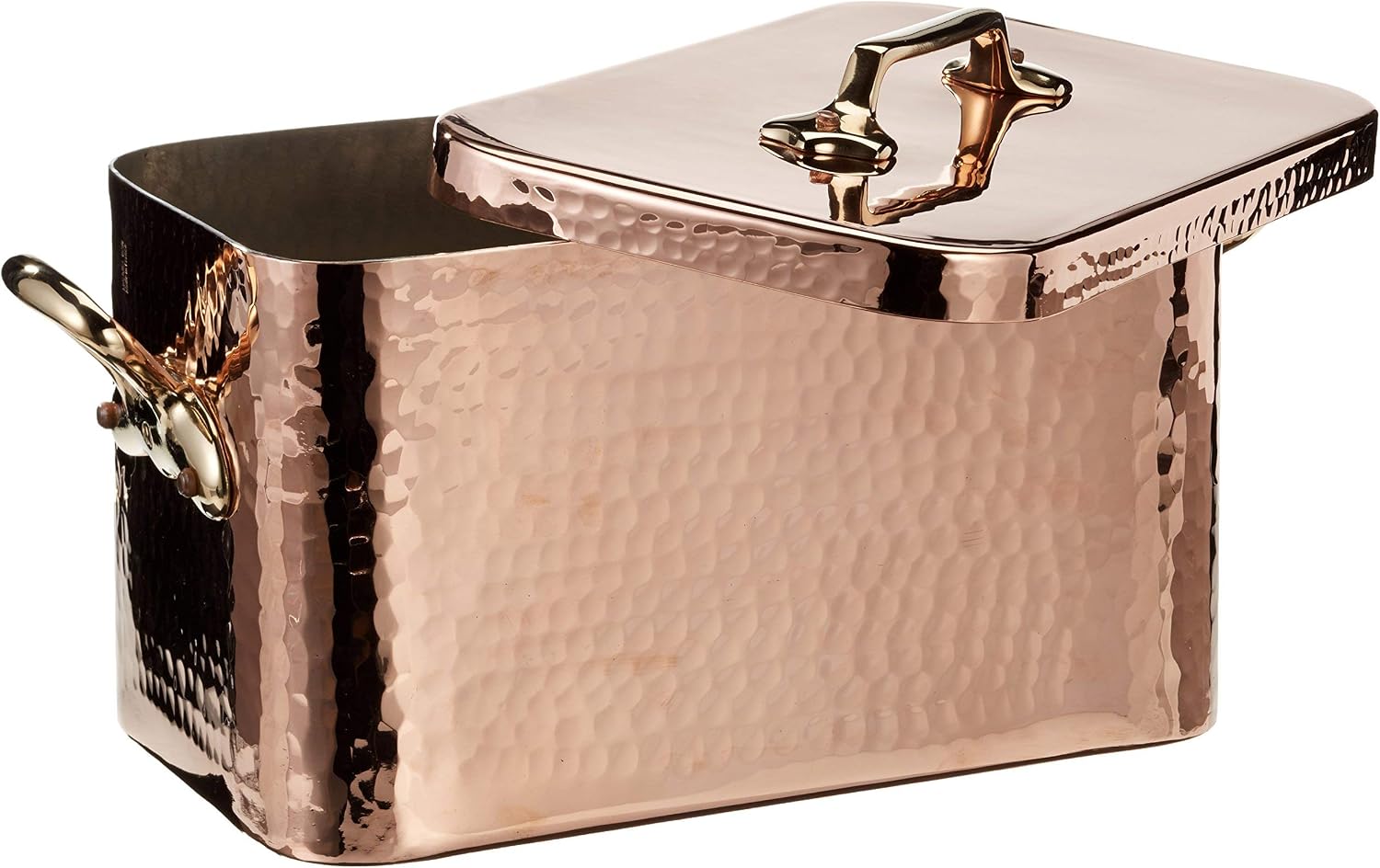 Mauviel M'Tradition Braiser and Lid 10 Litre Capacity Copper with 32 x 19 x 18 cm Tin Lining, Orange - Image 3