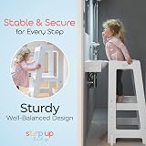 Stepup Baby Montessori Toddler Tower Adjustable Step White view 8