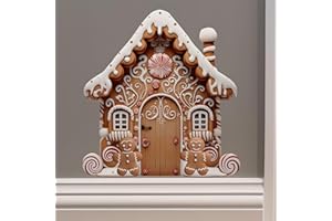 MY WONDERFUL WALLS Christmas Village House Wall Sticker - Gingerbread House Decor with Peppermint Candy Cane