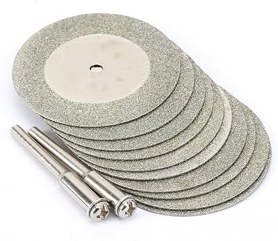 Dophee 10Pcs 40mm Diamond Cutting Discs with 2 Mandrels Rotary Tool