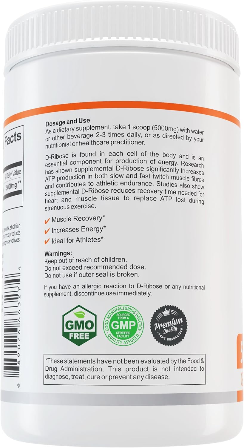 d ribose benefits on Amazon Com Nutrabulk D Ribose Powder Muscle Builder Energy Endurance Supplement 500 Grams Health Personal Care