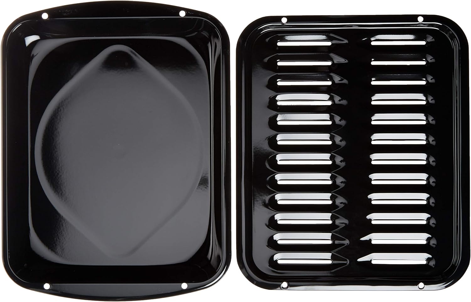 Whirlpool 4396923 Porcelain Broiler Pan and Grid, Black: Home Improvement