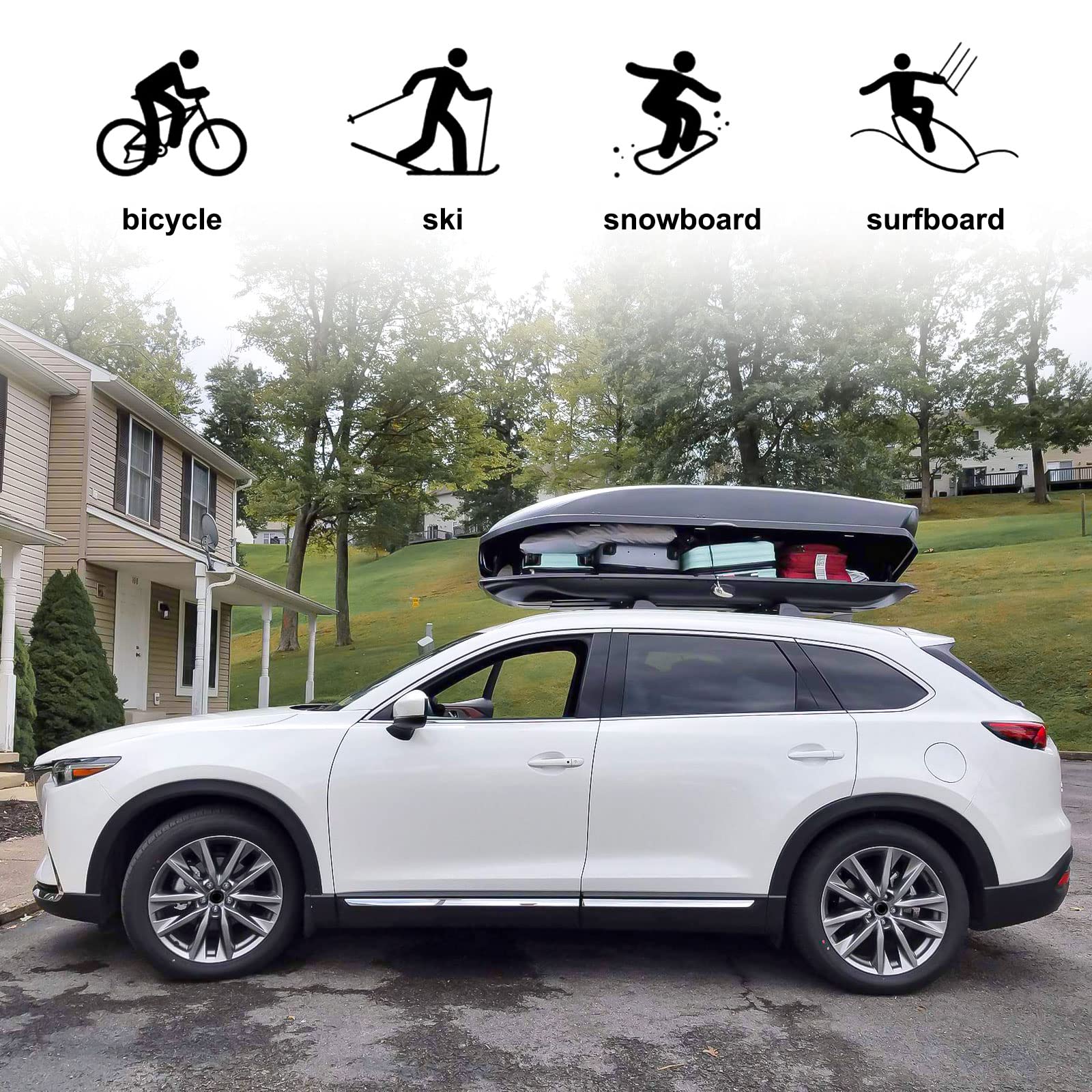 Mua 4 PC All Black Roof Rail Rack + Cross Bar for Mazda CX-5 2017 2018 ...
