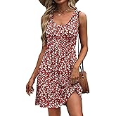WIHOLL Women's Summer Dress 2026 A-Line Sleeveless Casual Sundress with Pockets Floral/Solid